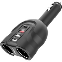 MBEAT MBCHGRC38 4-Port USB-C Car Charger Cig Splitter Pd Qc Support Qc 3.0, USB-C Pd and USB Smart