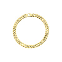 Bevilles Curb Link Bracelet 9ct Yellow Gold Infusion 22cm