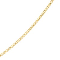 Bevilles 9ct Yellow Gold Silver Infused Anchor Chain Necklace 55cm