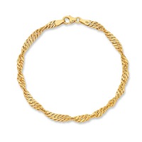 Bevilles 9ct Yellow Gold Silver Infused Bracelet