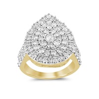 Bevilles Pear Halo Ring with 2.00ct of Diamonds in 9ct Yellow Gold