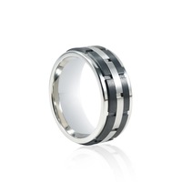 Bevilles Stanton Made For Men Ring with Cobalt Centre in Black Zirconium