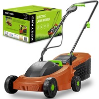 KOZYARD 1300W Electric Lawn Mower,2-in-1 Grass Box Or Mulch Electric Weeder,2-Position Height Adjustment,Cutting Width 320MM, Adjustable Cutting Height (25/40/55MM)