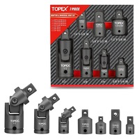 TOPEX 7-piece socket adaptor set 1/4" 3/8" and 1/2" universal joint socket adaptor