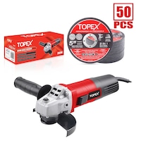 TOPEX Heavy Duty 900W 125mm 5" Angle Grinder w/ 50PCs 5" Cutting Discs