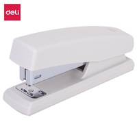 DELI Half Strip Stapler Set with 640 Staples Office School Stationary Desktop Stapler White
