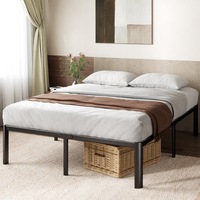 Zinus Classic Black Metal Bed Frame with Steel Slat - Single, King Single, Double & Queen