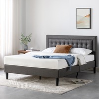 Zinus Dachelle Fabric Tufted Bed Frame Dark Grey - Queen