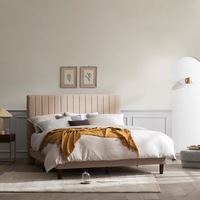 Zinus Bed Frame Fabric Beige Double & Queen