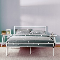Zinus Geraldine White Metal Bed Frame - Double & Queen
