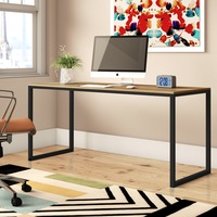 Zinus Jennifer Office Desk Laptop Computer Table Wood Metal in Black- 160cm