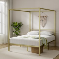 Zinus Canopy Bed Frame Metal- Gold Double & Queen