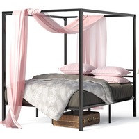 Zinus Canopy Bed Frame Metal Black Single, Double & Queen
