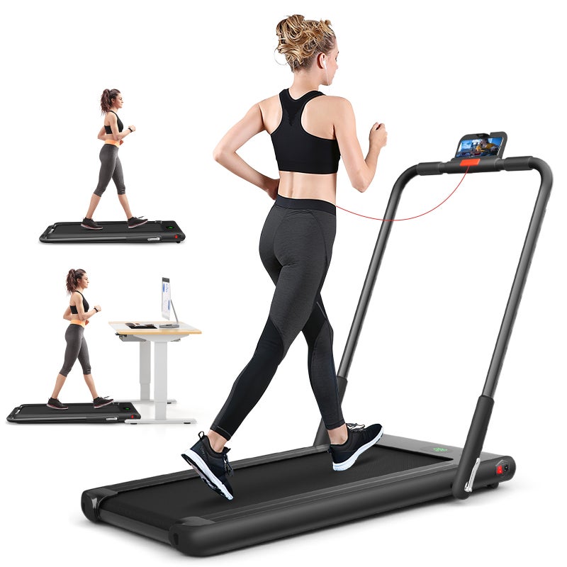 Costway 2in1 Electric Desk Treadmill 12kmh APP Folding Running Machine Home Gym Walking