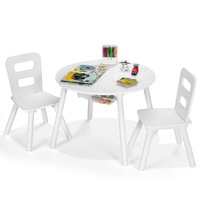 Costway 3 in 1 Kids Table Chairs Set Study Drawing Desk Children Furniture w/Storage Bag Play Toy Gift