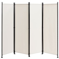 Costway 4 Panel Room Divider Screen Folding Privacy Screen Home Office Partition Stand 1.7x2.2M White
