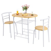 Costway Dining Table and Chair Industrial Dining Set Metal Frame Bar Bistro Dinner Breakfast Kitchen Furniture