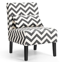 Costway Accent Chair Upholstered Dining Chair Single Sofa w/Lumbar Pillow Kitchen Living Bedroom Office Grey