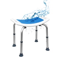 Costway Adjustable Shower Bench Lightweight Bathtub Stool Bath Chair Bathroom Senior w/Padded Seat & Handle