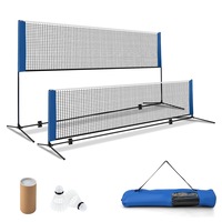 Costway 3m Badminton Tennis Net Portable Volleyball Pickleball Net Stand Adjustable Outdoor Sports Kids Adults w/2 Shuttlecocks