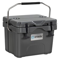 Costway 15L Portable Insulated Food Storage Ice Chest Leak-Proof 24 Cans Ice Box for Camping Grey