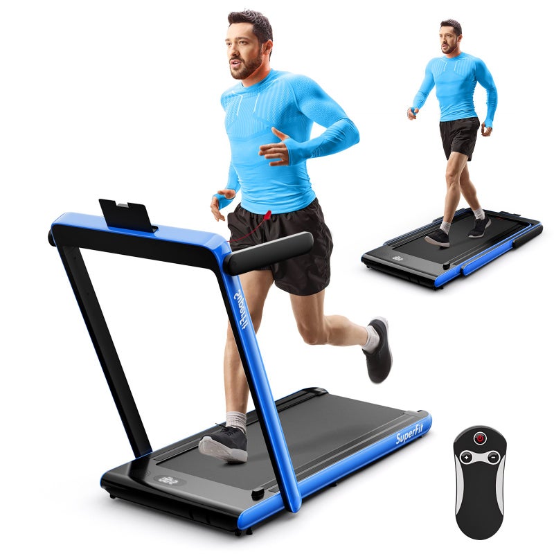 Costway 2in1 Electric Treadmill 12kmh Folding Incline Running Machine w/LED Display&Bluetooth Speaker/Remote Control/Foldable