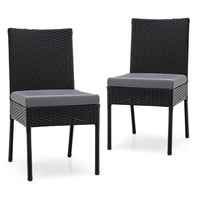 Costway 2PCS Outdoor Dining Chair Set  Patio Chairs with Soft Cushions