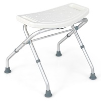 Costway Shower Seat Adjustable Bath Stool Non-slip Bathtub Chair Bathroom w/Anti-slip Footpads