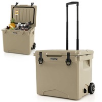 Costway 40L Portable Ice Chest Hard Cooler Box Insulated w/Bottle Opener&Cup Holder for Drink BBQ Picnic Fishing