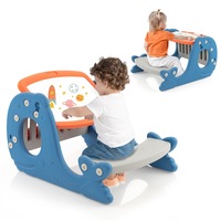 Costway 4IN1 Kids Art Easel Drawing Table Children Activity Painting Play Desk Art Furniture w/Stool & Erasable Whiteboard