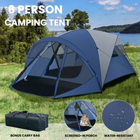 Costway 6-Person Large Family Camping Dome Tent w/Screen Room Porch & Removable Rainfly