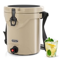 Costway 7.85L Portable Ice Chest Hard Cooler Box Insulated w/Handles for Drink BBQ Picnic Fishing, Beige