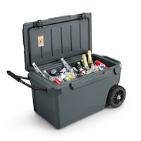 Costway 71L Portable Ice Chest Hard Cooler Box Insulated w/Handles for Drink BBQ Picnic Fishing Grey