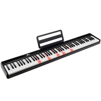 Costway 88-Key Lighted Electronic Piano Keyboard Electric Digital Piano Beginners Kids Gift w/Bluetooth APP/MP3/USB