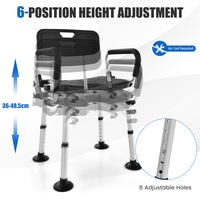 Costway Adjustable Shower Seat Bath Chair Bathtub Stool w/Shower Buckle&Rotatable Handle