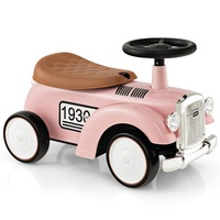 Costway Baby Foot to Floor Riding Car Retro Kids Ride On Toy kid Walker Vehicle w/Storage & EVA Wheels Birthday Gift Pink