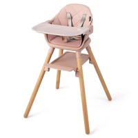 Costway High Chair Kid Eating Feeding Chiar Dining Seat Wooden Kid Furniture Pink