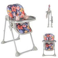 Costway Foldable Highchair w/Soft Cushion, 5-Point Harness