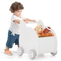 Costway Baby Walker Push Toy Kids Toy Storage Cart Elephant Shape w/Wheels & Handle Birthday Gift