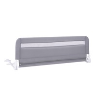Costway Bed Rail Guard 120 CM Foldable Bed Rail Kid Safety Bedrail w/Cover & Safety Strap Grey