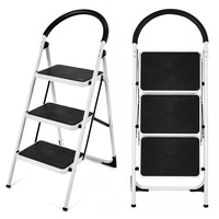 Costway Foldable 3 Step Ladder Multi-purpose Step Stool Non Slip Household Office Home