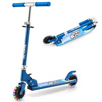Costway Folding Pro Stunt Scooter Adjustable Height Kick Scooter Push Scooter Freestyle Trick Scooter w/Rear Brake Blue