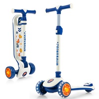 Costway Folding Stunt Scooter Push Scooter 3-Wheel Balancing Kick Scooter w/Foot Brake White
