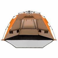 Costway Instant Pop-up Beach Tent 4 Person Foldable Beach Shade Canopy Outdoor Traveling Orange