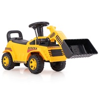 Costway Kid Ride on Digger Toy Foot to Floor Construction Vehicle Car Sand Digger Excavator Yellow