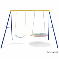 Costway Kids Metal Swing Set 2 Seat Outdoor Swing Rack Playground Equipment Garden Backyard Playset(No Swing Seat)