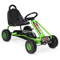Costway Kids Pedal Go Kart 4 Wheel Pedal Powered Ride On Toy Racer Pedal Car Green