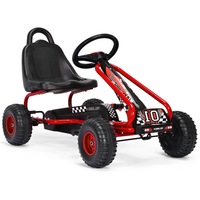 Costway Kids Pedal Go Kart 4 Wheel Pedal Powered Ride On Toy Racer Pedal Car Red