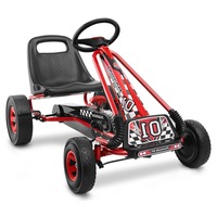 Costway Kids Pedal Go Kart 4 Wheel Ride On Toys Outdoor Racer Pedal Car Red