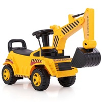 Costway Kids Ride on Digger Toy Foot to Floor Excavator Construction Vehicle Toy Yellow
